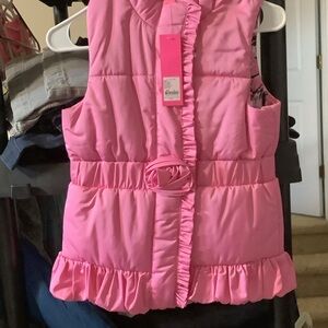 Lilly‎ Pulitzer Hibiscus Pink Quilted Vest, girls XL, new